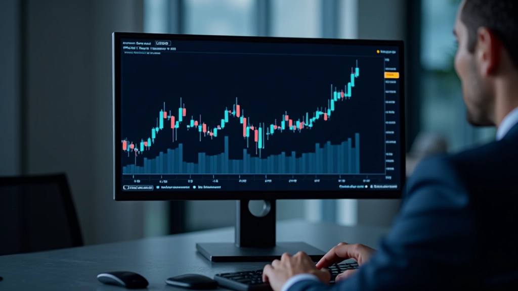 Obrazovka s grafem kurzů koruny a eura, finanční data na monitoru